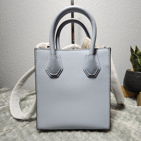 NEW Michael Kors Mercer X-Small Shopper Crossbody-Pale Blue - PRICE IS FIRM - Picture 2 of 9